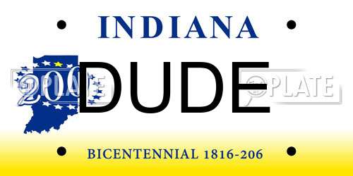DUDE Indiana License Plate
