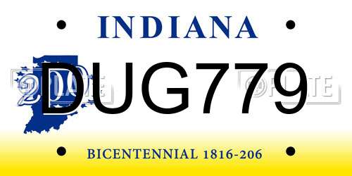DUG779 Indiana License Plate