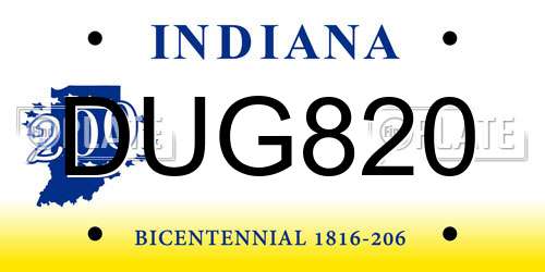 DUG820 Indiana License Plate