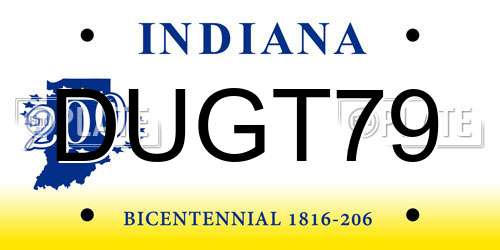 DUGT79 Indiana License Plate