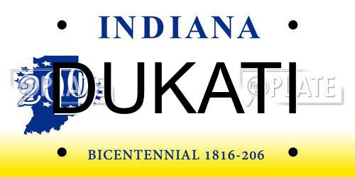 DUKATI Indiana License Plate