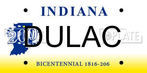 DULAC Indiana License Plate
