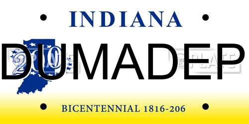 DUMADEP Indiana License Plate