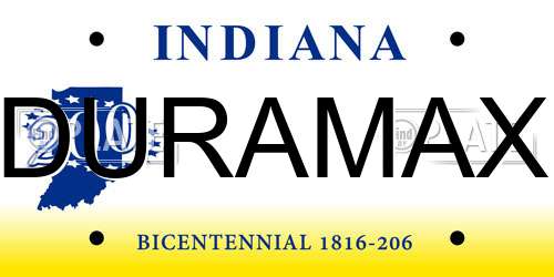 DURAMAX Indiana License Plate