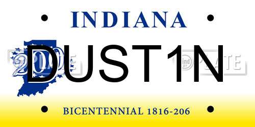 DUST1N Indiana License Plate