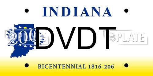 DVDT Indiana License Plate
