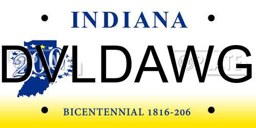 DVLDAWG Indiana License Plate