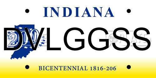 DVLGGSS Indiana License Plate