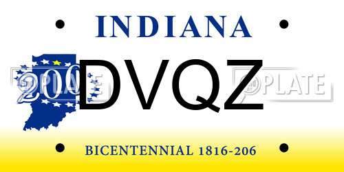 DVQZ Indiana License Plate