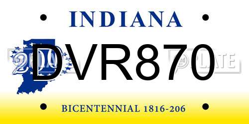 DVR870 Indiana License Plate