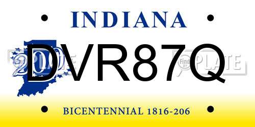 DVR87Q Indiana License Plate