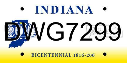 DWG7299 Indiana License Plate