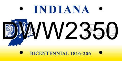 DWW2350 Indiana License Plate