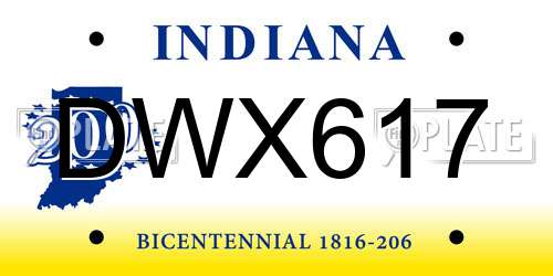 DWX617 Indiana License Plate
