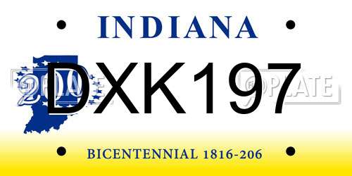 DXK197 Indiana License Plate