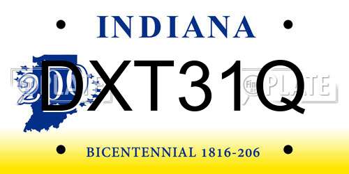 DXT31Q Indiana License Plate