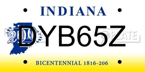 DYB65Z Indiana License Plate
