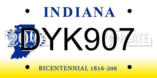 DYK907 Indiana License Plate