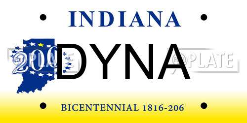 DYNA Indiana License Plate