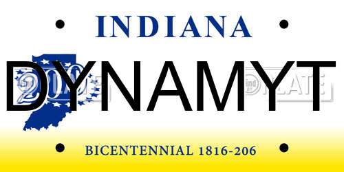 DYNAMYT Indiana License Plate