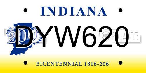 DYW620 Indiana License Plate