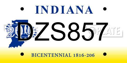 DZS857 Indiana License Plate