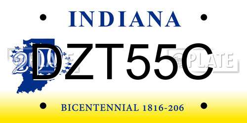 DZT55C Indiana License Plate