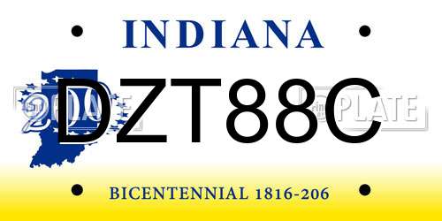 DZT88C Indiana License Plate