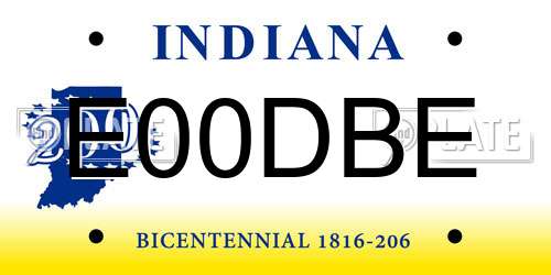 E00DBE Indiana License Plate