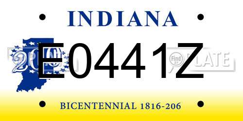 E0441Z Indiana License Plate