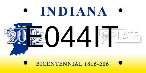 E044IT Indiana License Plate