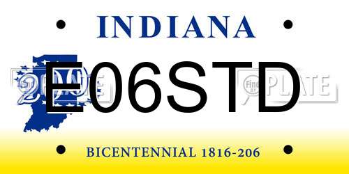 E06STD Indiana License Plate