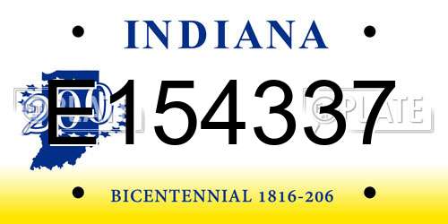 E154337 Indiana License Plate