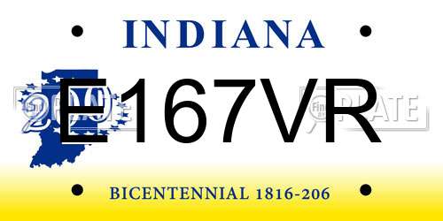 E167VR Indiana License Plate