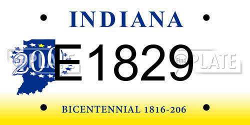 E1829 Indiana License Plate