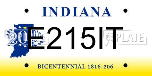 E215IT Indiana License Plate
