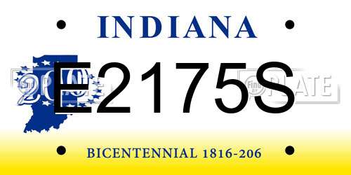 E2175S Indiana License Plate