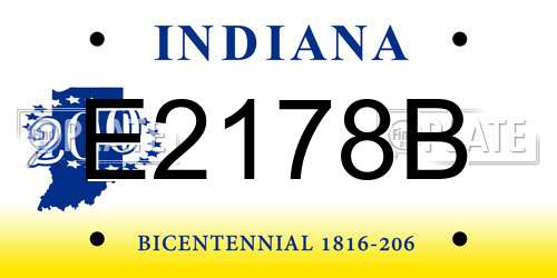 E2178B Indiana License Plate