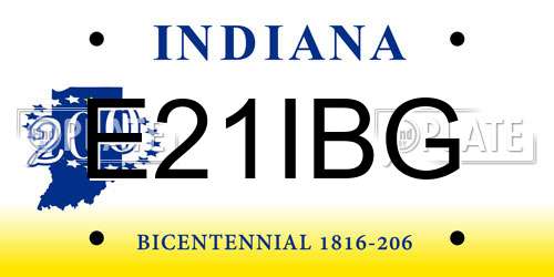 E21IBG Indiana License Plate