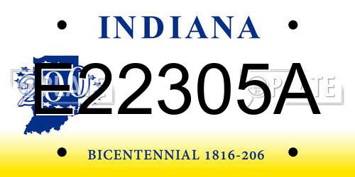 E22305A Indiana License Plate