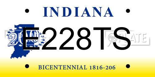 E228TS Indiana License Plate