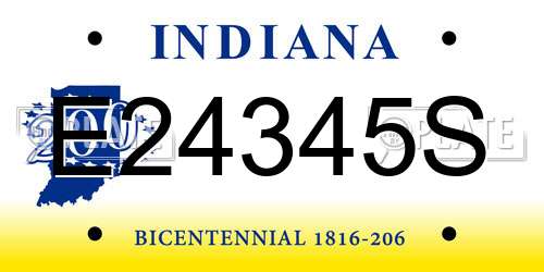 E24345S Indiana License Plate