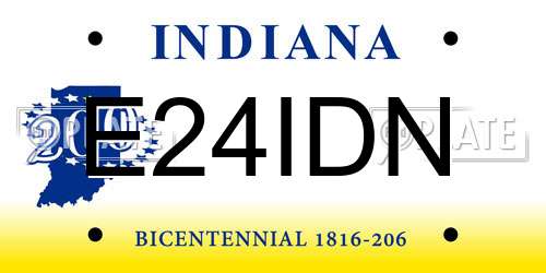 E24IDN Indiana License Plate