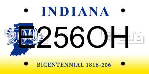E256OH Indiana License Plate