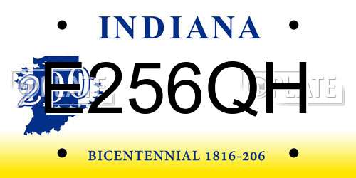 E256QH Indiana License Plate