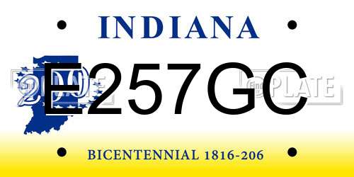 E257GC Indiana License Plate