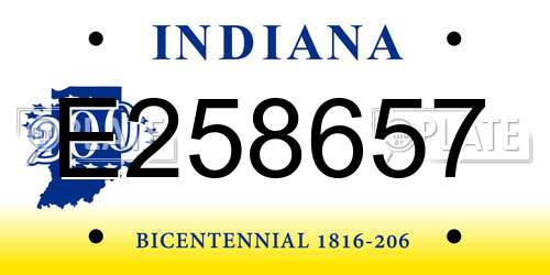 E258657 Indiana License Plate