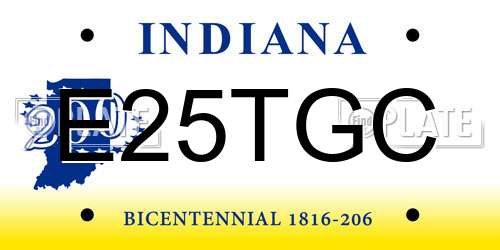 E25TGC Indiana License Plate