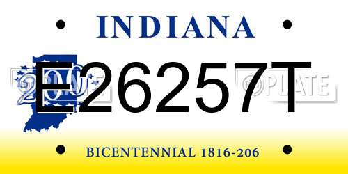 E26257T Indiana License Plate