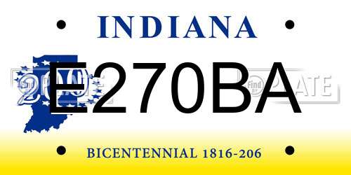 E270BA Indiana License Plate